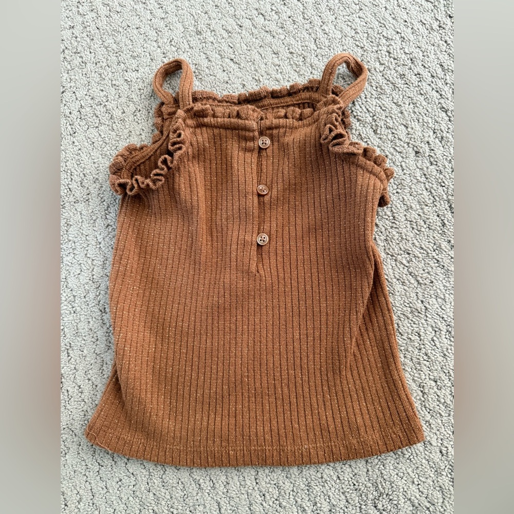 Janie and Jack Copper Ribbed Knit Top size 3T